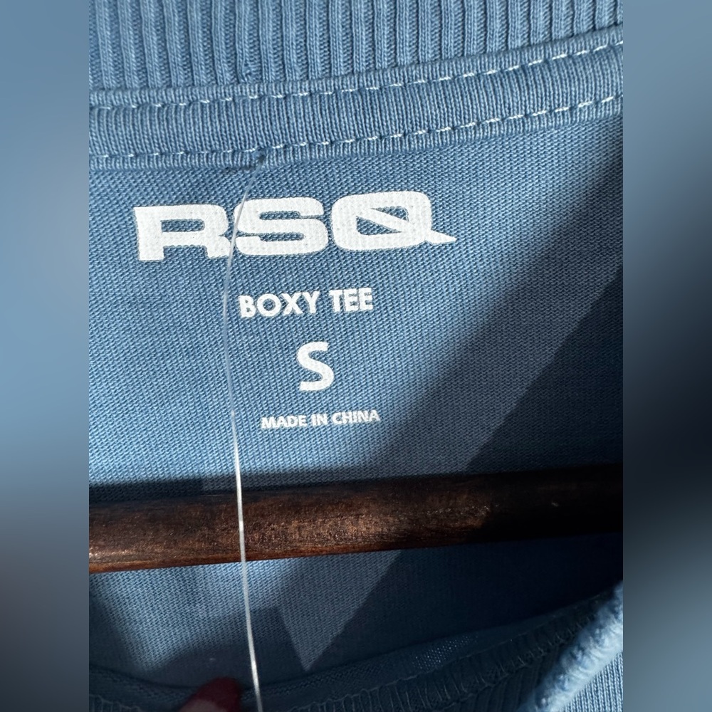 RSQ 100% Cotton Vintage Wash Men's Boxy Blue Tee Size Small - Picture 8 of 9